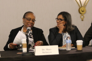 Mary McIntyre, MD, Alabama’s chief medical officer (left) and Ana Novais, executive director of Rhode Island’s Department of Health.