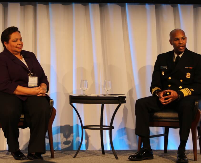 Cheryl J. Roberts, Deputy Director of Programs, Virginia Department of Medical Assistance Services, and US Surgeon General, Vice Admiral Jerome M Adams, MD, MPH