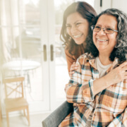 Mother and daughter at home